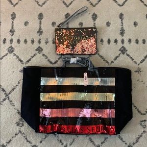 Victoria’s Secret tote & Makeup Bag
